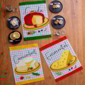 Kit Pano de Copa Teka Fiori Frutas e Queijos 6 Peças