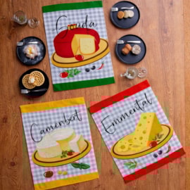 Kit Pano de Copa Teka Fiori Frutas e Queijos 6 Peças