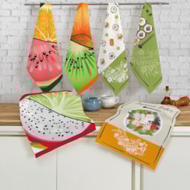 Kit Pano de Copa Teka Fiori Frutas e Sushi 6 Peças Kit Pano de Copa Teka Fiori Frutas e Sushi 6 Peças