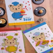 Kit Pano de Copa Teka Fiori Frutos do Mar e Bear 6 Pçs Kit Pano de Copa Teka Fiori Frutos do Mar e Bear 6 Pçs