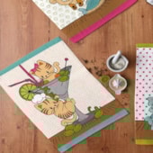 Kit Pano de Copa Teka Fiori Gatinho e Legumes 6 Peças Kit Pano de Copa Teka Fiori Gatinho e Legumes 6 Peças