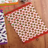 Kit Pano de Copa Teka Fiori Gatinho e Legumes 6 Peças Kit Pano de Copa Teka Fiori Gatinho e Legumes 6 Peças