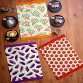 Kit Pano de Copa Teka Fiori Legumes e Patisserie 6 Peças