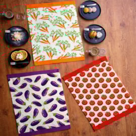 Kit Pano de Copa Teka Fiori Legumes e Patisserie 6 Peças