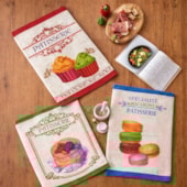 Kit Pano de Copa Teka Fiori Legumes e Patisserie 6 Peças