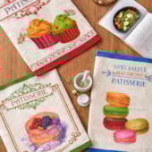 Kit Pano de Copa Teka Fiori Legumes e Patisserie 6 Peças