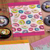 Kit Pano de Copa Teka Fiori Pop Corn e Donuts 6 Pçs Kit Pano de Copa Teka Fiori Pop Corn e Donuts 6 Pçs