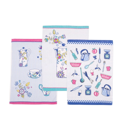 Kit Pano de Copa Teka Fiori Utensílios 6 Peças Kit Pano de Copa Teka Fiori Utensílios 6 Peças