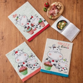 Kit Pano de Copa Teka Fiori Vaquinhas e Pássaro 6 Peças