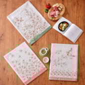 Kit Pano de Copa Teka Fiori Vaquinhas e Pássaro 6 Peças