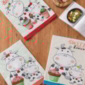 Kit Pano de Copa Teka Fiori Vaquinhas e Pássaro 6 Peças