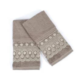 Kit Toalha Social Crystal Buettner Renascence Khaki Kit Toalha Social Crystal Buettner Renascence Khaki