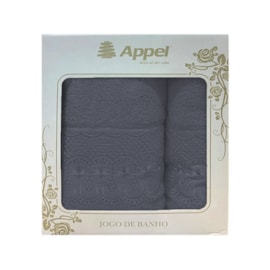 Kit Toalhas Banho e Rosto Bordare 2 Peças Cinza Dove Kit Toalhas Banho e Rosto Bordare 2 Peças Cinza Dove