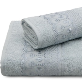Kit Toalhas Banho e Rosto Bordare 2 Peças Cinza Vapor Kit Toalhas Banho e Rosto Bordare 2 Peças Cinza Vapor
