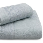 Kit Toalhas Banho e Rosto Bordare 2 Peças Cinza Vapor