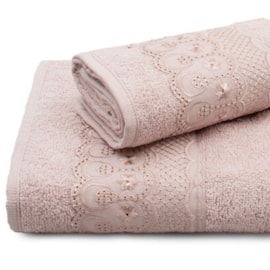 Kit Toalhas Banho e Rosto Bordare 2 Peças Rosa Secret Kit Toalhas Banho e Rosto Bordare 2 Peças Rosa Secret