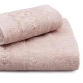 Kit Toalhas Banho e Rosto Bordare 2 Peças Rosa Secret