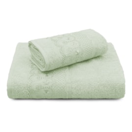 Kit Toalhas Banho e Rosto Bordare 2 Peças Verde Ice Kit Toalhas Banho e Rosto Bordare 2 Peças Verde Ice