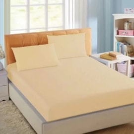 Lençol Avulso Casal Com Elástico Premium Percal 200 Fios Bege Lençol Avulso Casal Com Elástico Premium Percal 200 Fios Bege