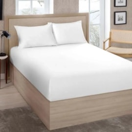 Lençol Avulso Casal Com Elástico Premium Percal 200 Fios Branco Lençol Avulso Casal Com Elástico Premium Percal 200 Fios Branco