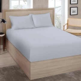 Lençol Avulso Casal Com Elástico Premium Percal 200 Fios Cinza Lençol Avulso Casal Com Elástico Premium Percal 200 Fios Cinza