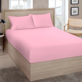 Lençol Avulso Casal Com Elástico Premium Percal 200 Fios Rosa Lençol Avulso Casal Com Elástico Premium Percal 200 Fios Rosa