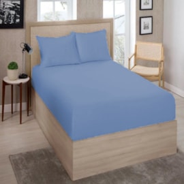 Lençol Avulso King Com Elástico Premium 180 Fios Azul Lençol Avulso King Com Elástico Premium 180 Fios Azul