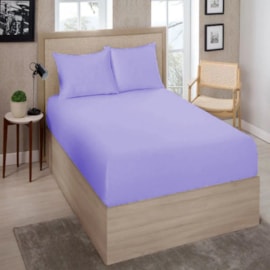 Lençol Avulso Solteiro King Com Elástico Premium 180 Fios Lilas Lençol Avulso Solteiro King Com Elástico Premium 180 Fios Lilas