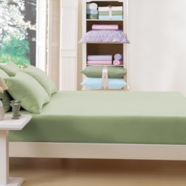 Lençol Casal com Elástico Teka Sticky Verde Lençol Casal com Elástico Teka Sticky Verde