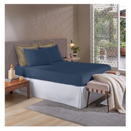 Lençol de Plush com elástico Queen Hedrons Navy Lençol de Plush com elástico Queen Hedrons Navy