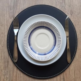 Lugar Americano Redondo Couro 33cm Dupla Face Lugar Americano Redondo Couro 33cm Dupla Face