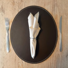 Lugar Americano Redondo Couro 33cm Dupla Face Lugar Americano Redondo Couro 33cm Dupla Face