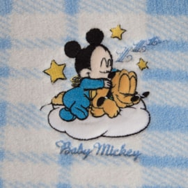 Manta Baby Bordada Jolitex Mickey e Pluto Manta Baby Bordada Jolitex Mickey e Pluto