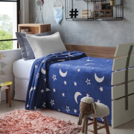 Manta Brilha no Escuro Jolitex Azul Estrelas Manta Brilha no Escuro Jolitex Azul Estrelas