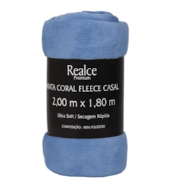 Manta Casal Fleece Microfibra Lisa Sultan Realce Cor: Azul Manta Casal Fleece Microfibra Lisa Sultan Realce Cor: Azul