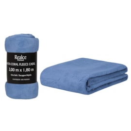 Manta Casal Fleece Microfibra Lisa Sultan Realce Cor: Azul Manta Casal Fleece Microfibra Lisa Sultan Realce Cor: Azul