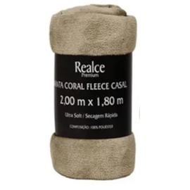 Manta Casal Fleece Microfibra Lisa Sultan Realce Cor: Caqui Manta Casal Fleece Microfibra Lisa Sultan Realce Cor: Caqui