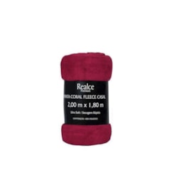 Manta Casal Fleece Microfibra Lisa Sultan Realce Cor: Rubi Manta Casal Fleece Microfibra Lisa Sultan Realce Cor: Rubi