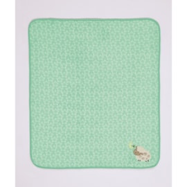 Manta de Berço Microfibra Bordada Buettner Ovelha Verde Manta de Berço Microfibra Bordada Buettner Ovelha Verde