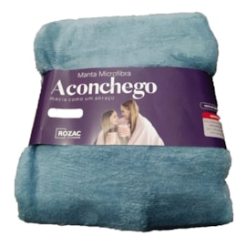 Manta de Microfibra Casal Aconchego Rozac Azul Claro Manta de Microfibra Casal Aconchego Rozac Azul Claro