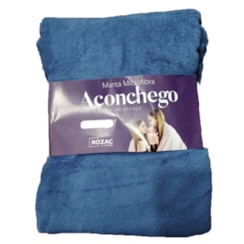 Manta de Microfibra Casal Aconchego Rozac Azul Royal Manta de Microfibra Casal Aconchego Rozac Azul Royal