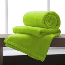 Manta de Microfibra Casal Andreza Verde Neon 1,80m x 2,20m Manta de Microfibra Casal Andreza Verde Neon 1,80m x 2,20m