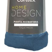 Manta de Microfibra Casal Corttex Home Desing Azul 1,80m x 2,00m