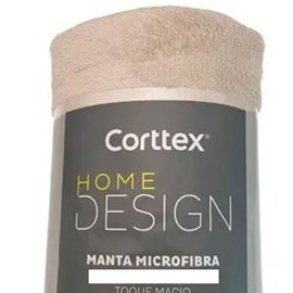 Manta de Microfibra Casal Corttex Home Desing Bege 1,80m x 2,20m