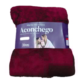 Manta de Microfibra Solteiro Aconchego Rozac Vinho Manta de Microfibra Solteiro Aconchego Rozac Vinho