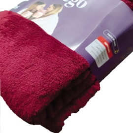 Manta de Microfibra Solteiro Aconchego Rozac Vinho Manta de Microfibra Solteiro Aconchego Rozac Vinho