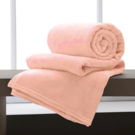 Manta de Microfibra Solteiro Andreza Rosa Sal 1,50m x 2,20m Manta de Microfibra Solteiro Andreza Rosa Sal 1,50m x 2,20m