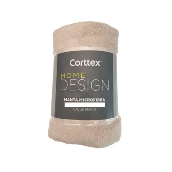 Manta de Microfibra Solteiro Corttex Home Desing Bege 1,50m x 2,00m