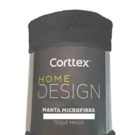 Manta de Microfibra Solteiro Corttex Home Desing Grafite 1,50m x 2,00m