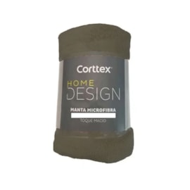 Manta de Microfibra Solteiro Corttex Home Desing Taupe 1,50m x 2,00m